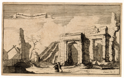 201145 Gezicht op de ruïne van het huis Cromwijck bij Maarssen, verwoest door de Franse troepen in 1672.01-01-1672-31-12-1672